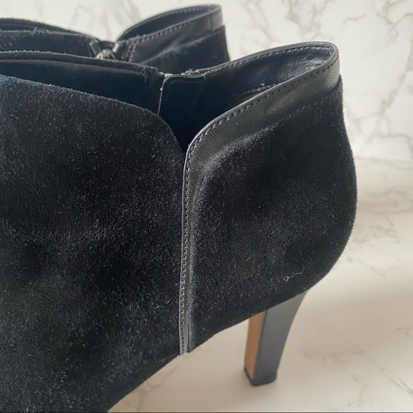 Clarks | Black Suede Heel Booties - Picture 3 of 12